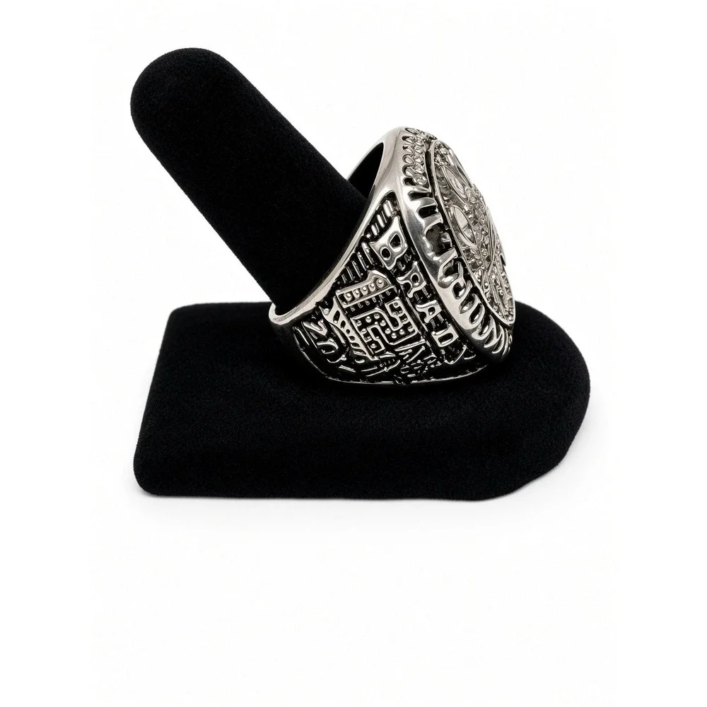 New England Patriots 2014 World Champions Brady Silver Ring w/ Gift Box 11.5